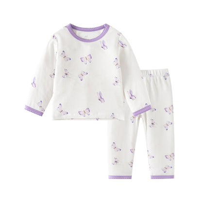 Toddler Rib Bamboo Viscose Butterfly 2 Piece Set Pajama