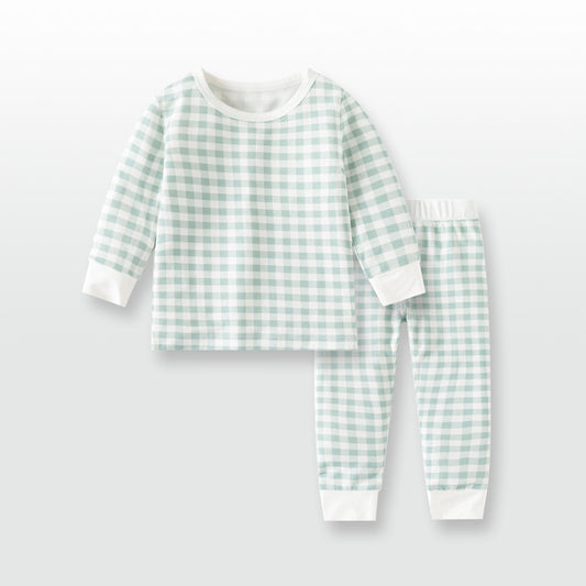Toddler Bamboo Viscose Checkered 2 Piece Set Pajama