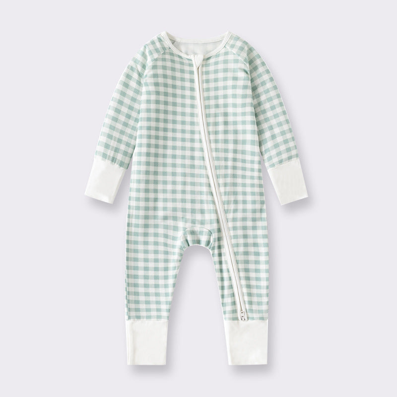 Baby Bamboo Viscose Checkered Zippy Sleeper