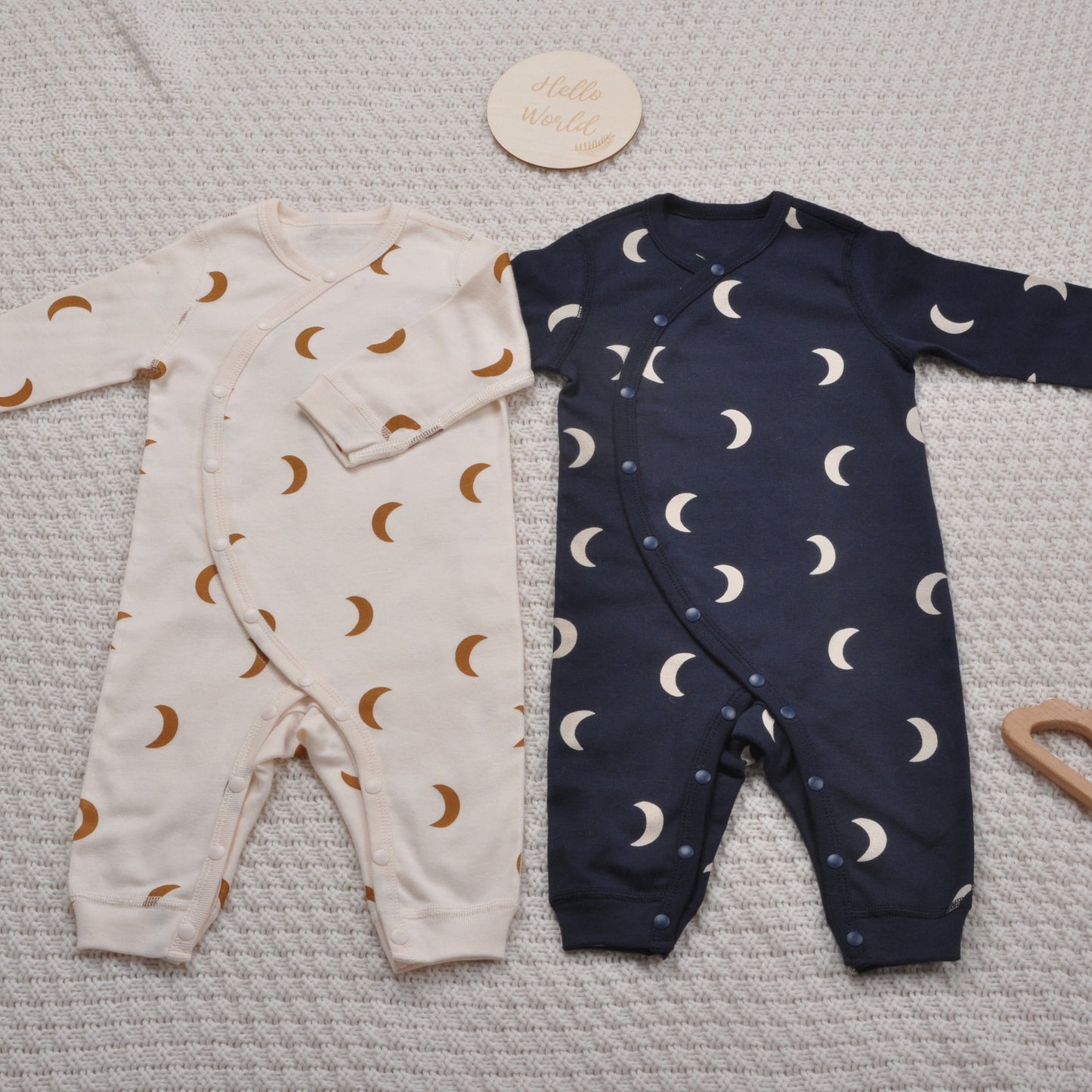 Baby Cotton Long Sleeve Button Romper