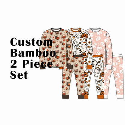 Custom Bamboo Viscose Toddler Long 2 Piece Sets 3 Patterns Bundle (35 x 3= 105 Pieces)