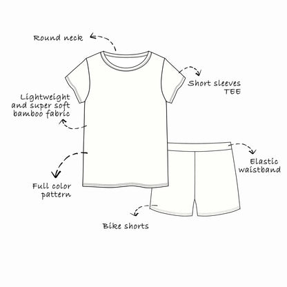 Custom Bamboo Viscose Toddler Short 2 Piece Sets 3 Patterns Bundle (35 x 3= 105 Pieces)