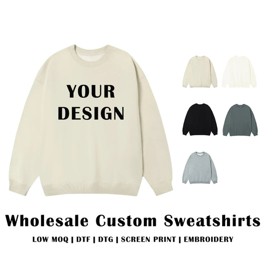 Wholesale Custom Fleece Pique Sweatshirt / 460 GSM