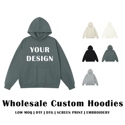 Wholesale Custom Fleece Pique Hoodies / 460 GSM