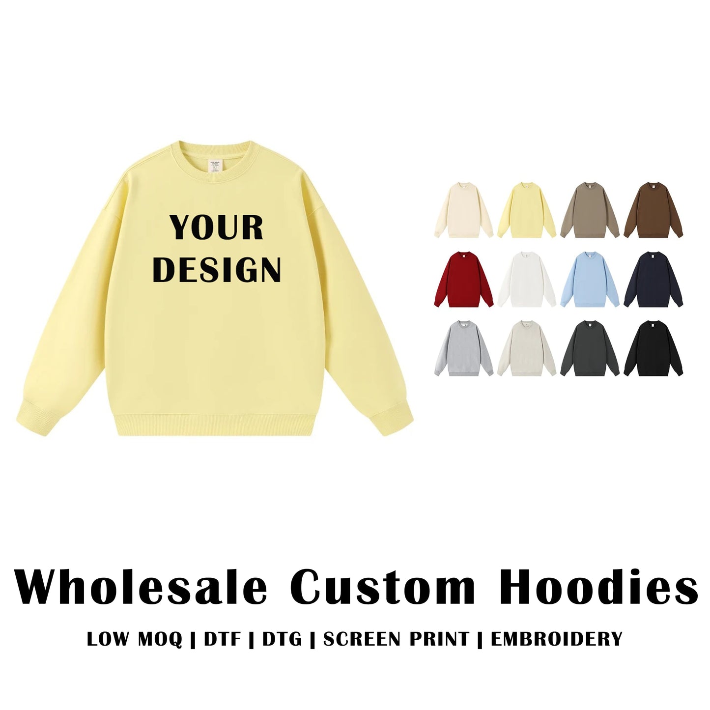 Wholesale Custom Oversized Fleece Sweatshirt / 450 GSM