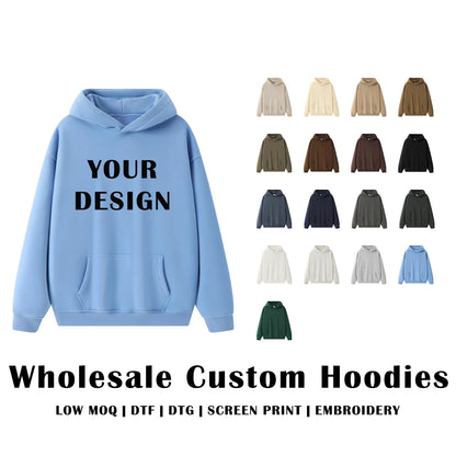 Wholesale Custom Oversized Fleece Hoodies / 350 GSM