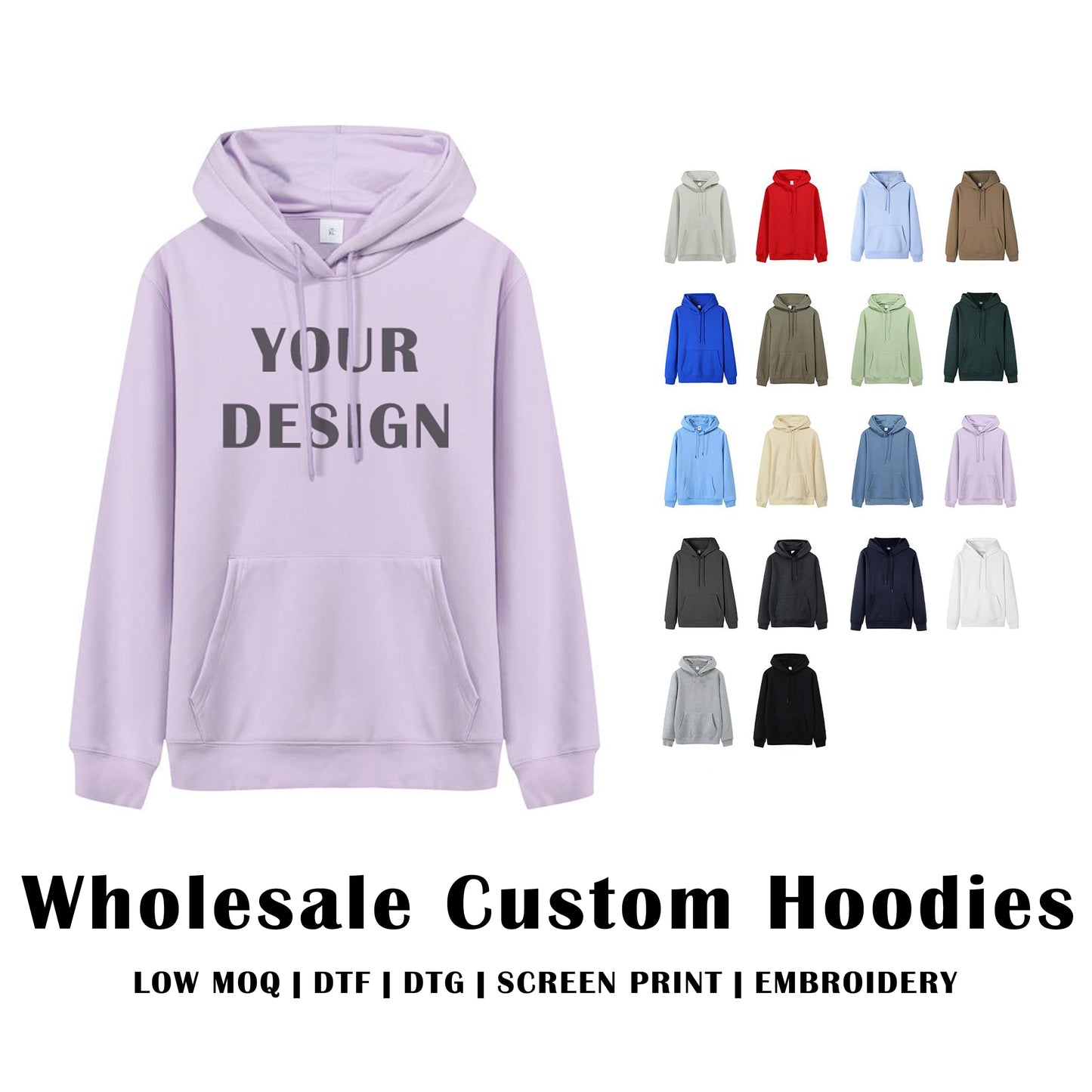 Wholesale Custom Fleece Hoodies / 430 GSM