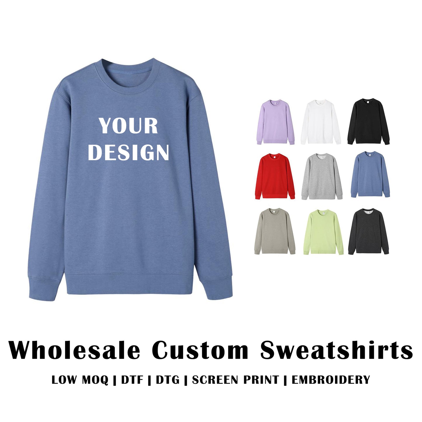 Wholesale Custom Pullover Fleece Sweatshirt/430 GSM