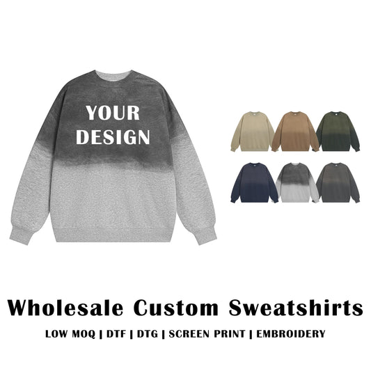 Wholesale Custom Pullover Vintage Washed Sweatshirt/370 GSM