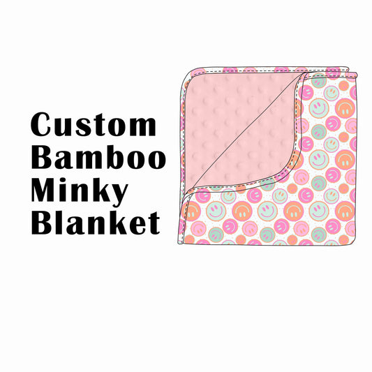 Custom Bamboo Minky Blankets 50x50