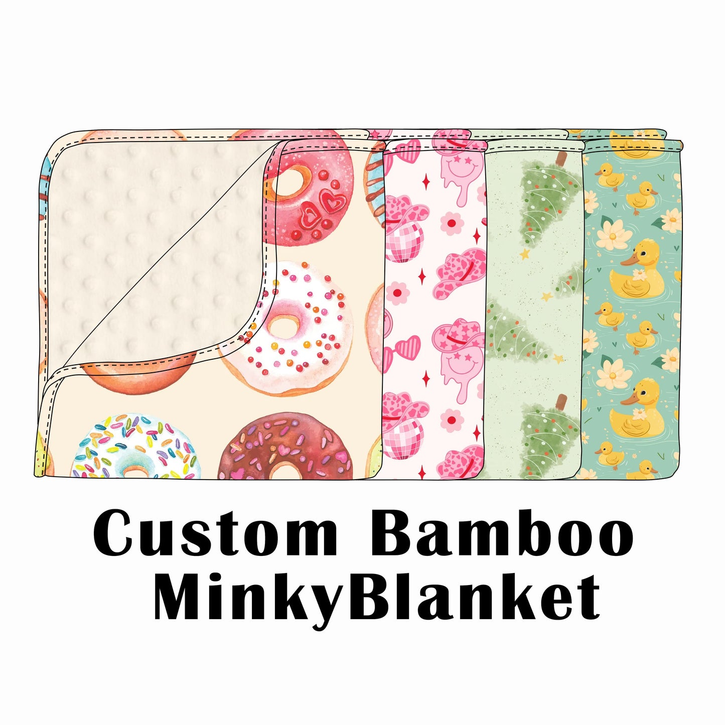 Custom Bamboo Minky Blankets 20 Pieces in 2-4 Patterns