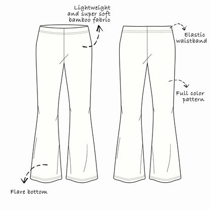 Custom Bamboo Viscose Flare Bottoms 4 Patterns Bundle (25 x 4=100 Pieces)