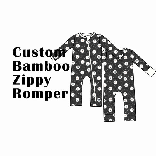 Custom Bamboo Viscose Baby Zippered Romper