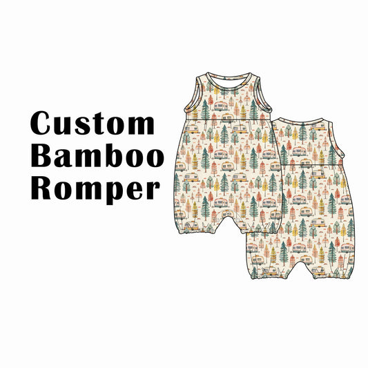 Custom Bamboo Viscose Baby Sleeveless Bubble Romper