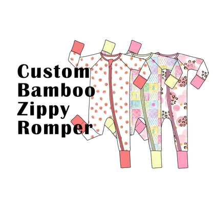 Custom Bamboo Viscose Baby Zippy Romper 3 Patterns Bundle (35 x 3=105 Pieces)